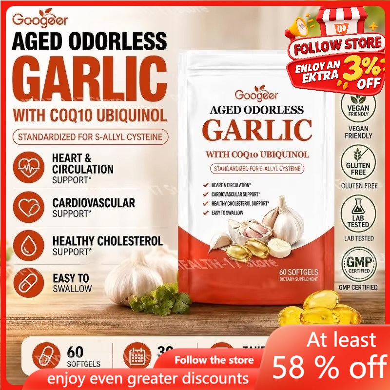 Coq10 Ubiquinol Softgel - Googeer Aged Odorless Garlic Softgels with