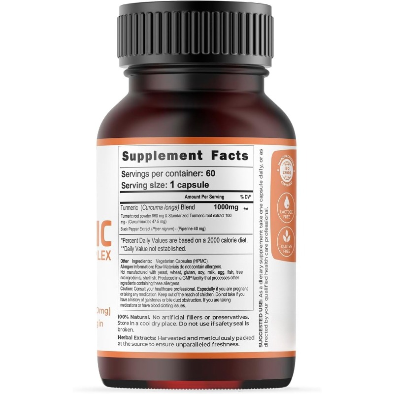 Turmeric Capsules 1000mg Conta - Turmeric Curcumin Capsule ulasan dan harga