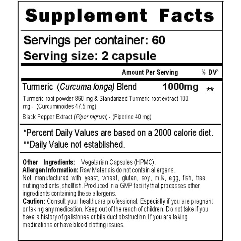Turmeric Capsules 1000mg Conta - Turmeric Curcumin Capsule ulasan dan harga